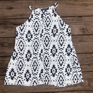 patterned thin strap summer top